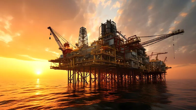 Offshore oil rig drilling platform 