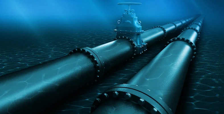 Oil and gas pipelines underwater