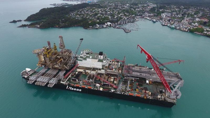 Pioneering Spirit arrived in Norway on 24 May. (Image Credit: Allseas)