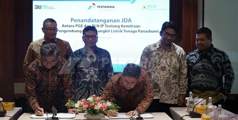 The JDA primarily aims to develop co-generation projects in two geothermal working areas. (Image source: Pertamina)