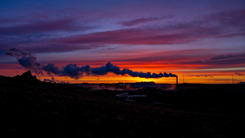 geothermal sunset