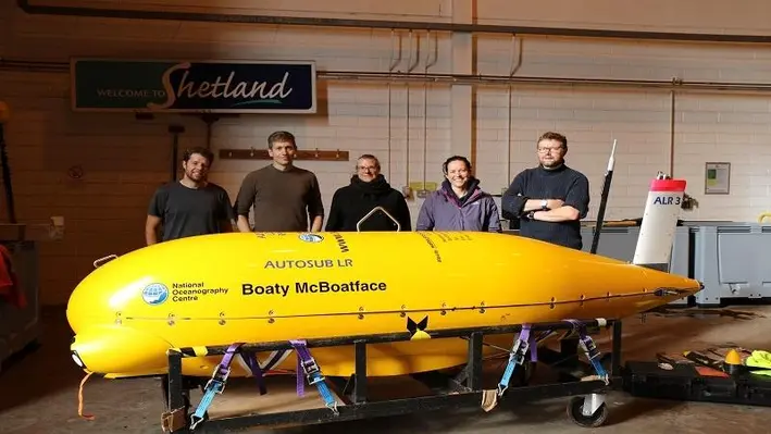 Boaty will be out at sea for ten days after being launched from the shore of Shetland. (Image Credit: National Oceanography Centre)