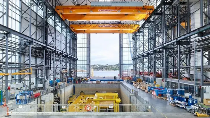 An image from the inside of the warehouse with the system under development