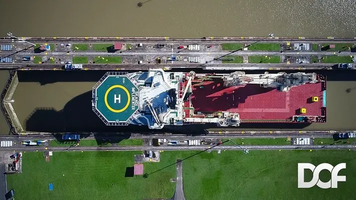 Image taking from above the Skandi Implementer vessel