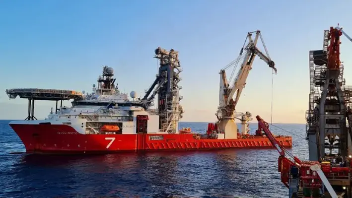 Subsea 7 vessel in the sea
