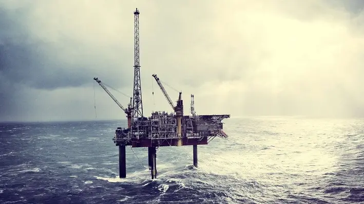 Image of an INEOS platform on the Danish continental shelf