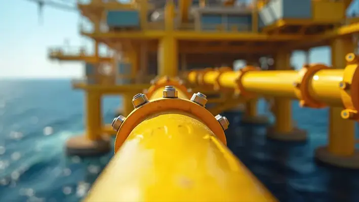 close-up-yellow-metal-pipeline-offshore-rig