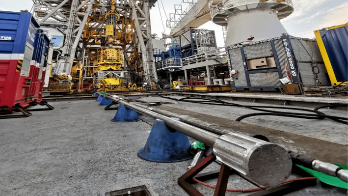 The entire tool string being operationally checked at site. (Image Credit: Blue Spark Energy)