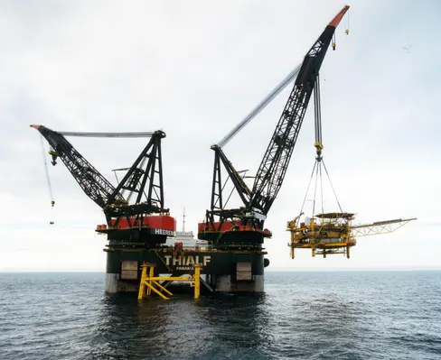 Installation of the Ketch platform in 1998. (Image Credit: Heerema)